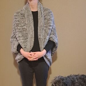 Cozy Open-Front Ribbed Knit Women’s Sweater - Gray